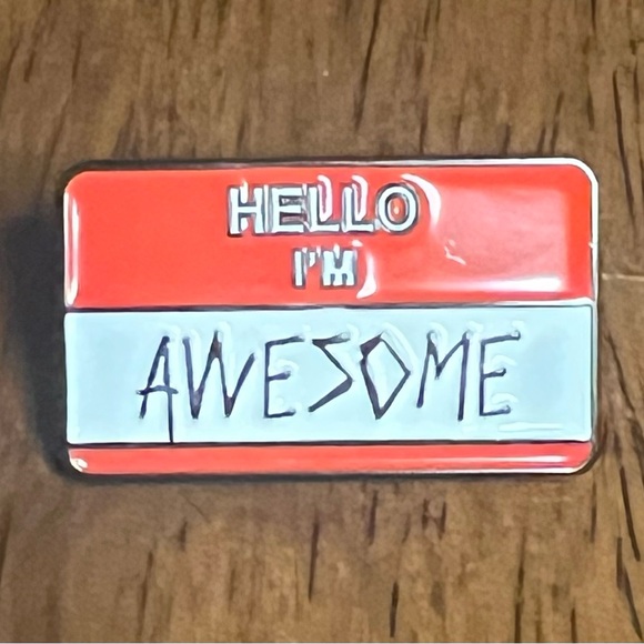 NEW - Hello I'm Awesome Enamel Pin - Picture 1 of 2